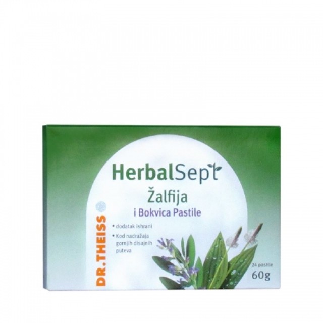 HERBALSEPT ŽALFIJA I BOKVICA PASTILE - Online Apoteka HERBALSEPT ŽALFIJA I BOKVICA PASTILE